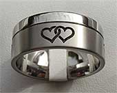 Love Hearts Titanium Wedding Ring