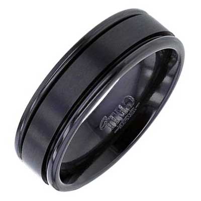 Mens Black Wedding Ring