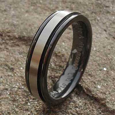 Mens Two Tone Wedding Ring