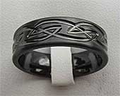 Modern Black Celtic Wedding Ring