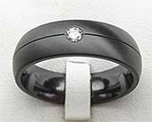 Modern Diamond Black Wedding Ring