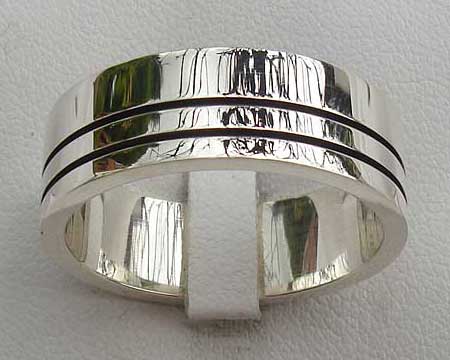 Modern Sterling Silver Wedding Ring
