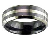 Modern Two Tone Mens Wedding Ring