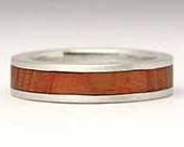 Narrow Flat Wooden Wedding Ring