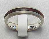 Narrow Inlaid Wooden Wedding Ring