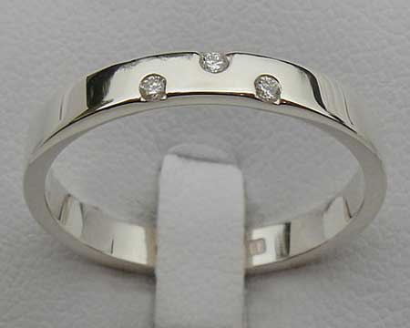 Narrow Triple Diamond Womens Wedding Ring