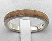 Narrow Domed Wooden Wedding Ring
