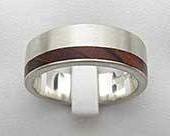 Offset Inlaid Wooden Wedding Ring