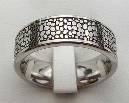 Organic Texture Titanium Wedding Ring