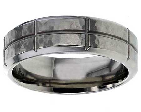 Panelled Titanium Wedding Ring