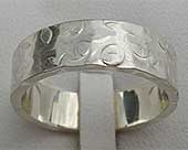 Pitted Texture Silver Wedding Ring
