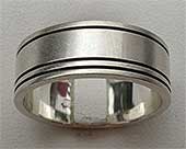 Plain Etched Silver Wedding Ring