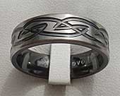 Relieved Black Celtic Wedding Ring