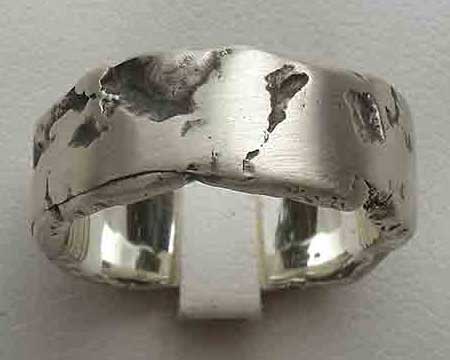 Rock Texture Silver Wedding Ring