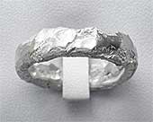 Rocky Texture Silver Wedding Ring