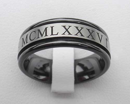 Roman Numeral Custom Wedding Ring