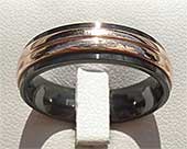 Rose Gold Inlaid Mens Wedding Ring