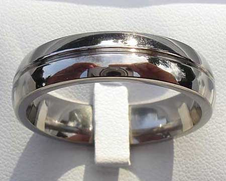 Rounded Titanium Wedding Ring