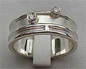 Rustic Silver Womens Diamond Wedding Ring