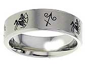 Sagittarius Titanium Wedding Ring