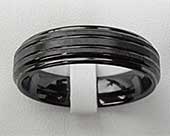 Shoulder Cut Black Mens Wedding Ring