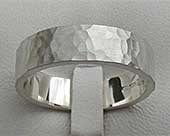 Silver Hammered Wedding Ring