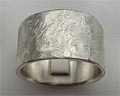 Distressed Sterling Silver Wedding Ring