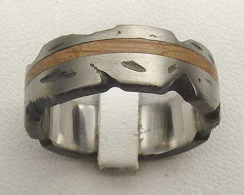 Textured Wooden Wedding Ring