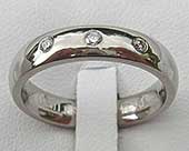 Three Diamond Womens Wedding Ring