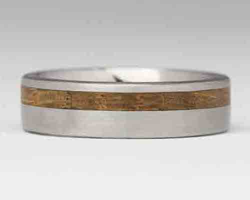 Titanium & Inlaid Wood Wedding Ring