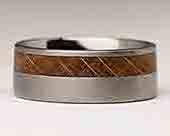 Titanium & Offset Wooden Wedding Ring