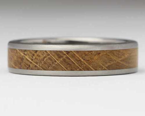Titanium & Wooden Inlay Wedding Ring