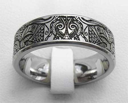 Tribal Titanium Wedding Ring