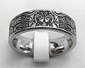 Tribal Titanium Wedding Ring