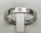 Triple Diamond Womens Wedding Ring