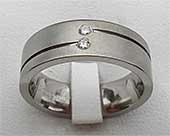 Twin White Diamond Wedding Ring