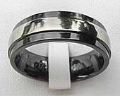 Twin Finish Black Mens Wedding Ring