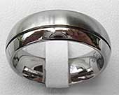 Twin Finish Domed Titanium Wedding Ring