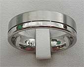 Twin Finish Flat Titanium Wedding Ring