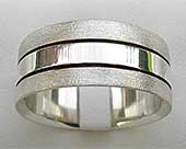 Twin Finish Silver Wedding Ring