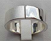 Twin Finish Sterling Silver Wedding Ring