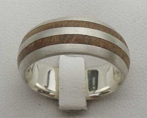 Twin Inlay Wooden Wedding Ring
