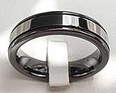 Two Tone Appearance Mens Wedding Ring