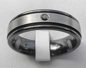 Two Tone Black Diamond Wedding Ring