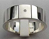 Two Tone Diamond Mens Wedding Ring