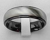 Two Tone Domed Mens Wedding Ring