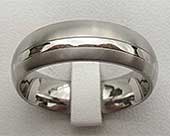 Two Tone Domed Titanium Wedding Ring