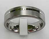 Two Tone Flat Titanium Wedding Ring