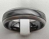 Two Tone Mens Domed Wedding Ring