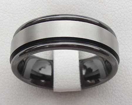 Two Tone Mens Wedding Ring